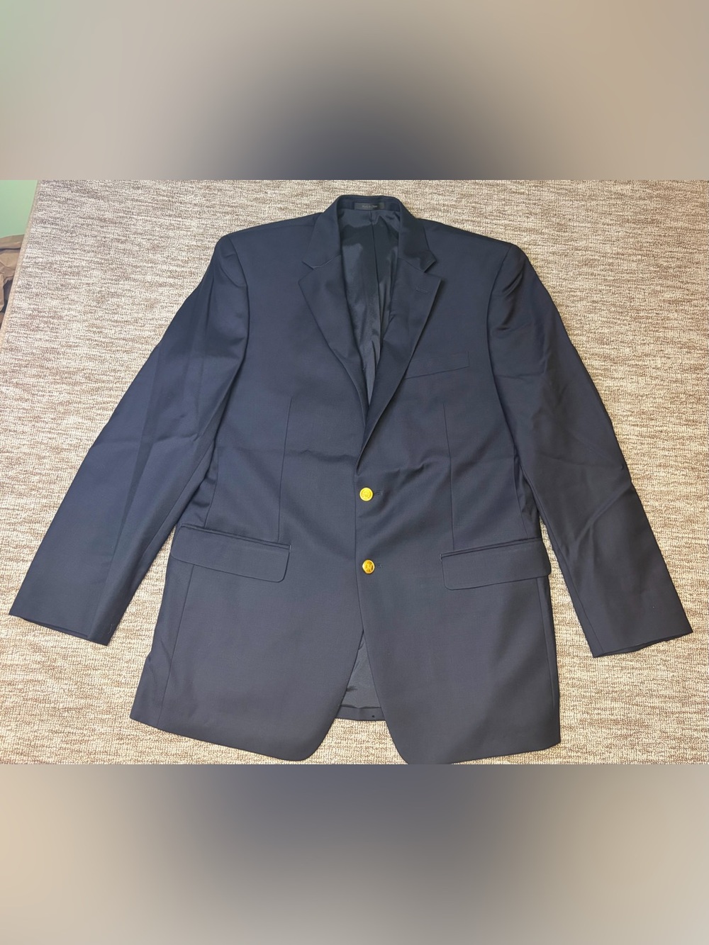 Lauren Ralph Lauren Mens Navy Blazer Gold Buttons Classic Preppy Academia 42L